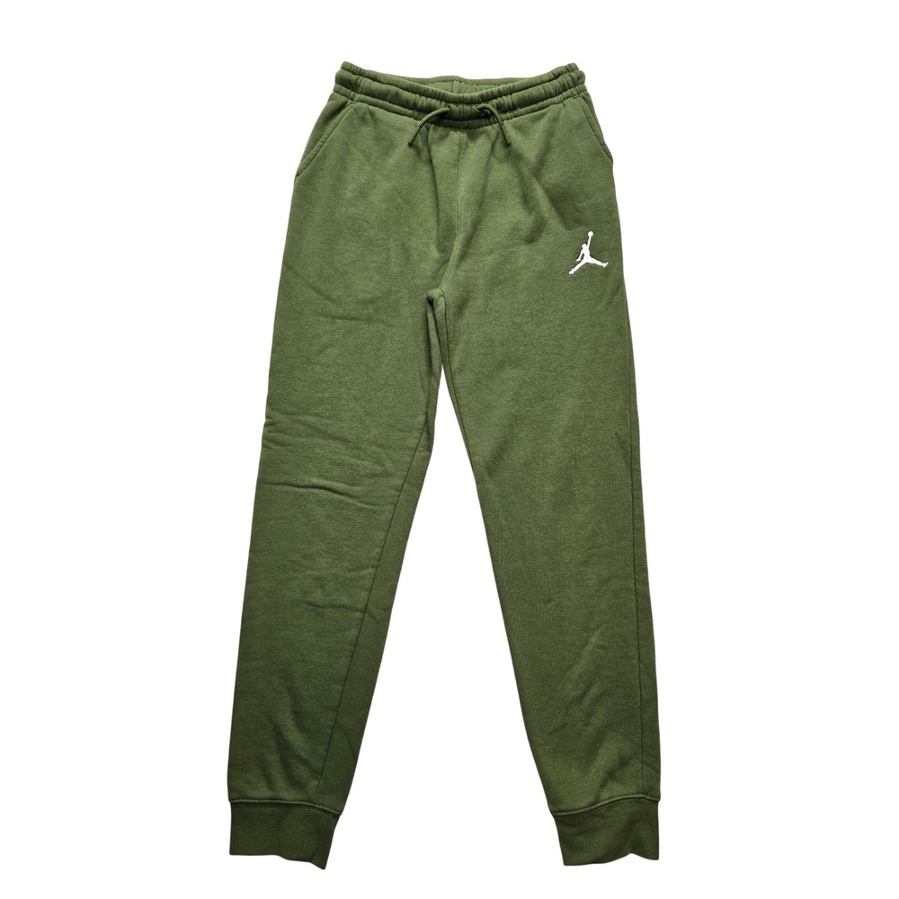Jordan Boys Fleece Joggers Olive Green Jumpman Sweatpants Size Large 12-13 YRS